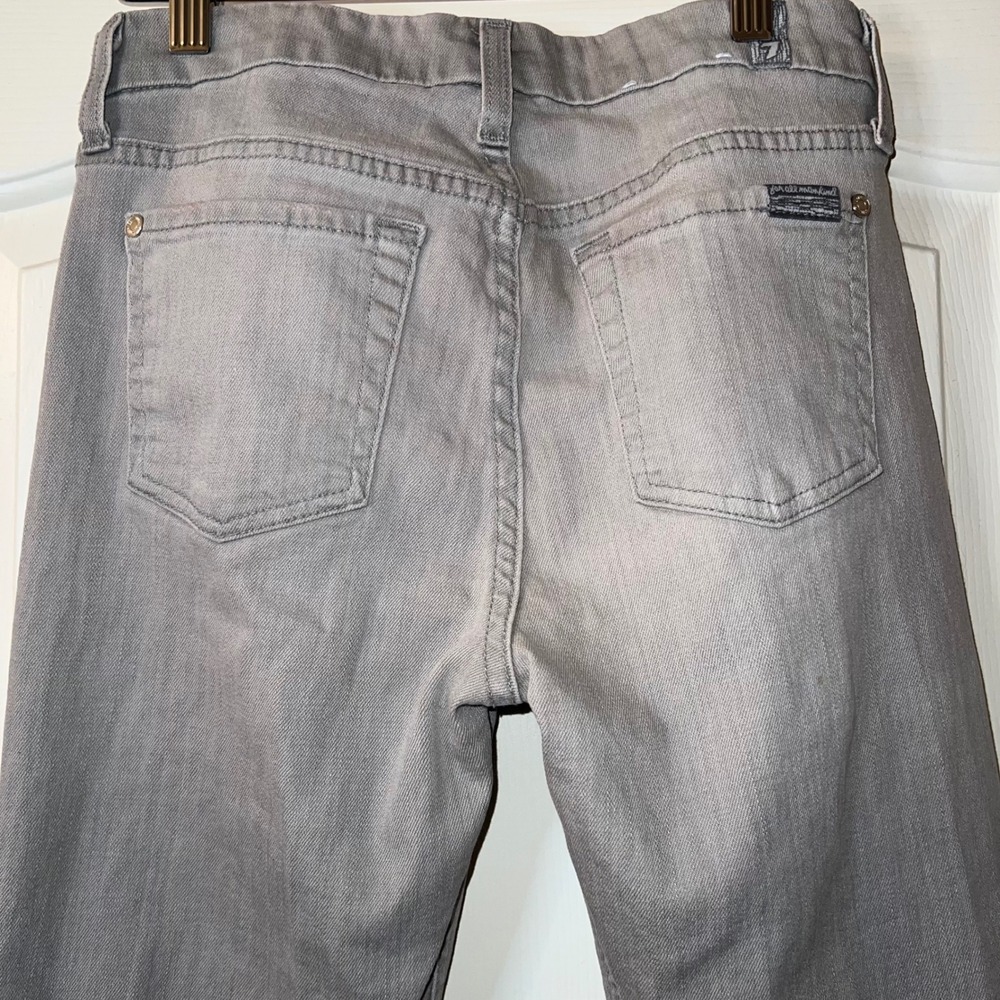 7 for all Mankind-The Mid rise cropped Skinny in Washed Denim Gray size 25 - Picture 4 of 7